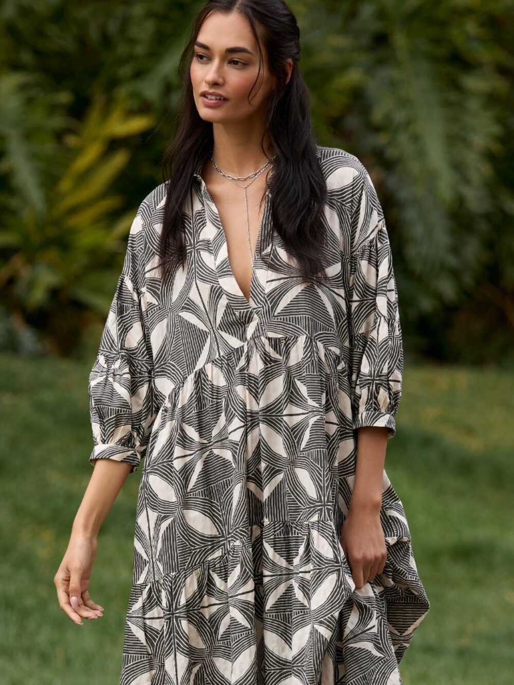 NWT - Anthropologie The Carolita Printed Tiered Shirt Dress by Celandine, XS